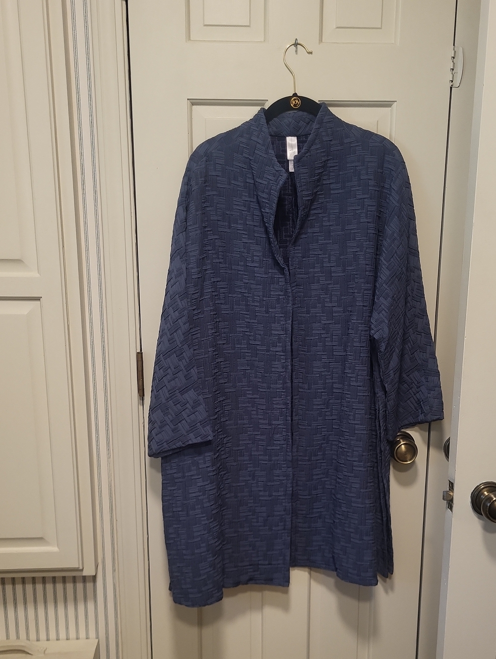 MarlaWynne Navy Textured Open-Front Tunic Coat